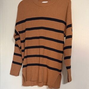 Abercrombie & Fitch Brown and Black Ribbed Sweater